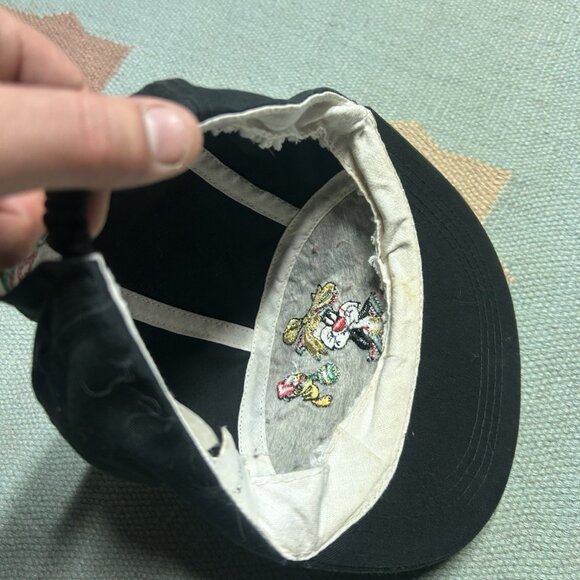 Vintage looney tunes 5 panel hat cap Christmas Sylvester tweety adult OSFA - Picture 7 of 10